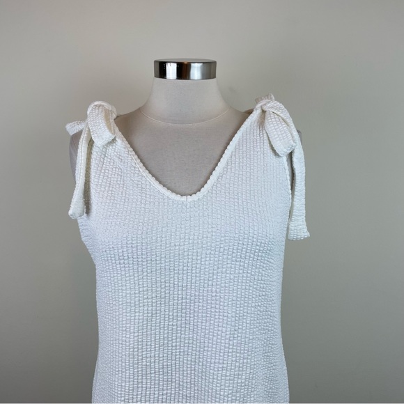 Green Envelope Solid White Bow Tie Sleeve Dress Preppy Cute Summer Women Large - Picture 3 of 6